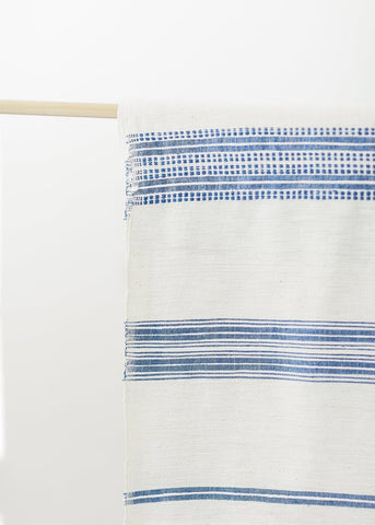 Aden Fabric Yardage - Natural with Blue - SwagglyLife Home & Fashion
