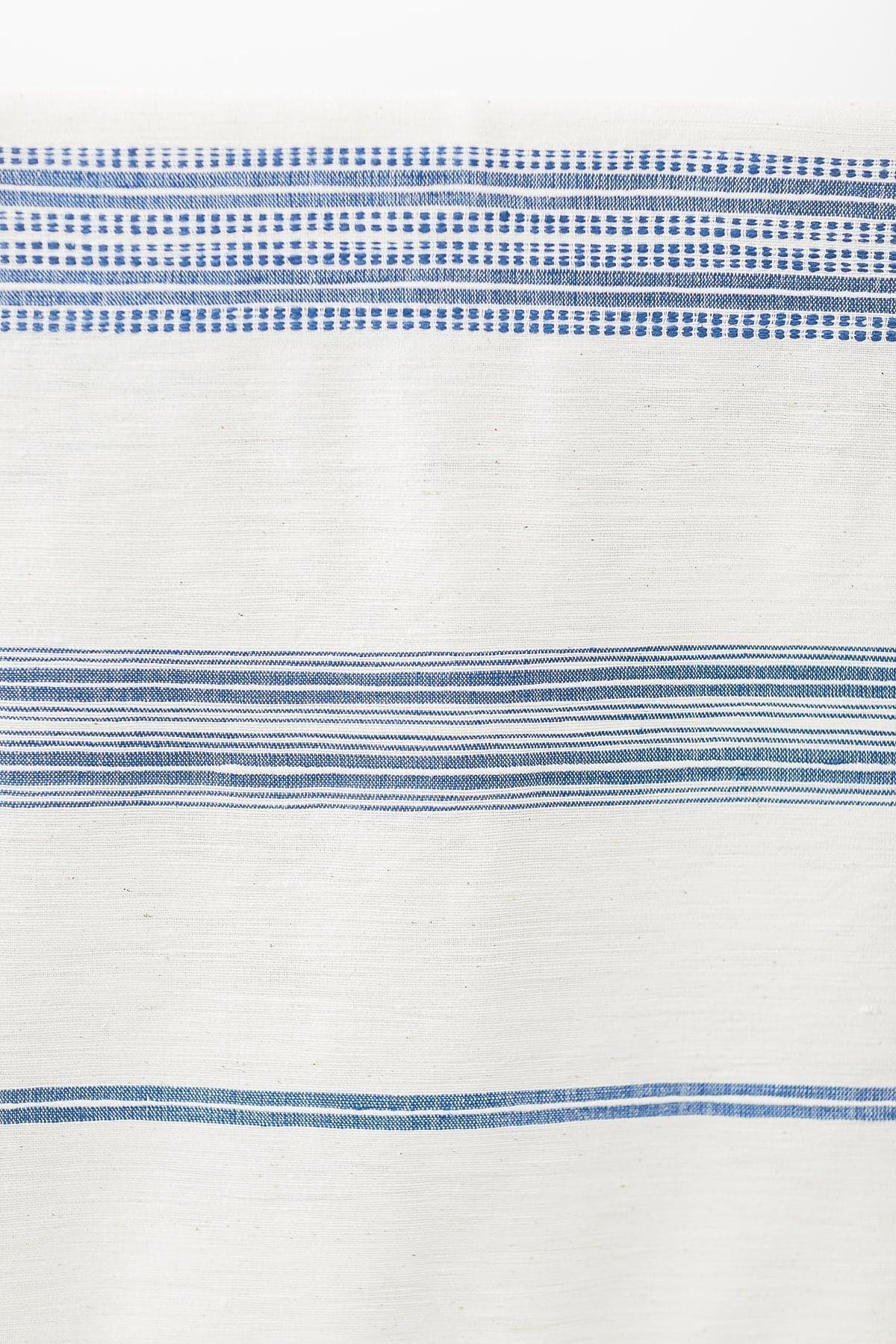 Aden Fabric Yardage - Natural with Blue - SwagglyLife Home & Fashion