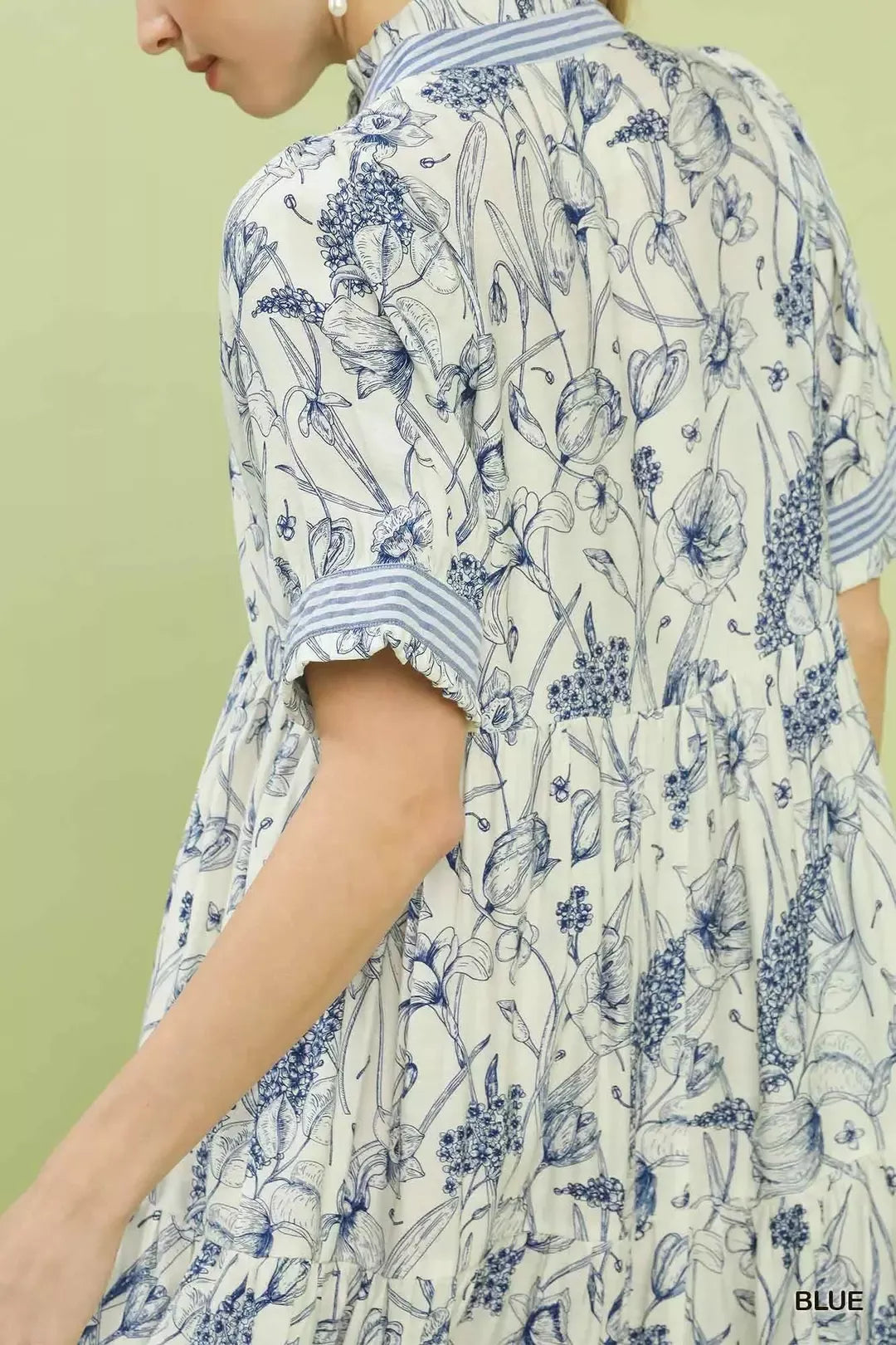 Umgee Floral Tiered Midi Dress with Ruffle Trim in - photo