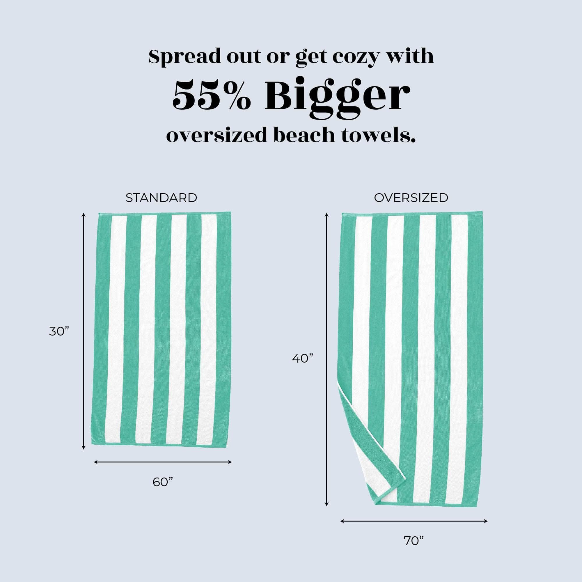 Cotton Velour Cabana Stripe Beach Towel - Novia Collection - SwagglyLife Home & Fashion