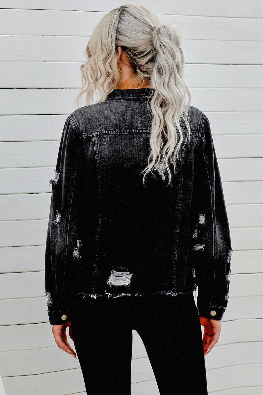 Distressed Raw Hem Denim Jacket, 3 Colors - SwagglyLife Home & Fashion