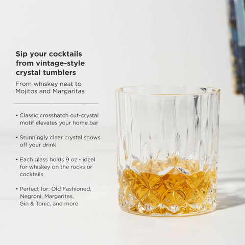 Viski 8-Piece Ice Sphere Mold and Crystal Rocks Glass Gift Set