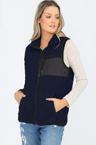 Aria Sherpa Fleece Vest Top Jacket - SwagglyLife Home & Fashion