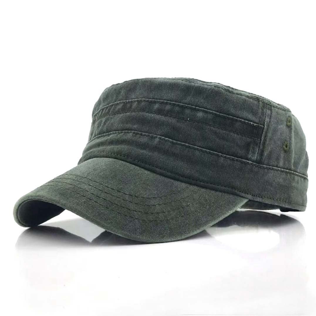 Distressed Cadet Caps in Army Green - photo