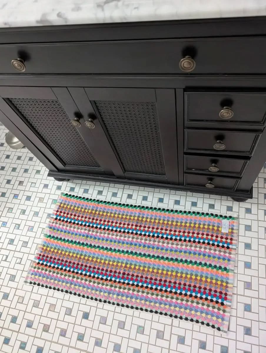 Artisan Bathmat Collection - Soft, Quick-Drying & Stylish - 100% Turkish Cotton in Rainbow Small (20 in x 31 in) - Bath Mat photo