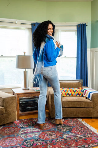 Judy Blue Mid Rise Thermal Bootcut Jeans in - photo