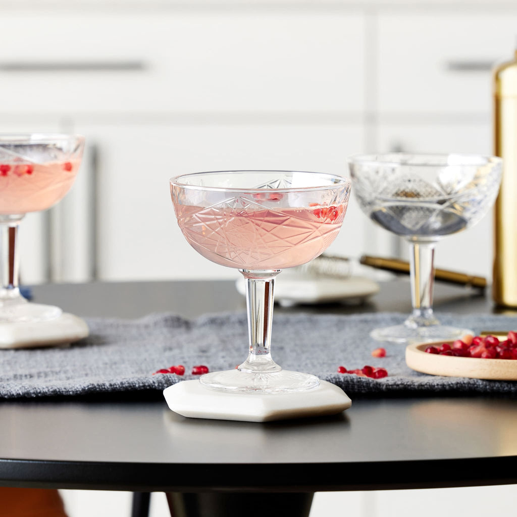 Libbey Hobstar Coupe Cocktail Beverage Drinking Glasses, 8.5 ounce, Set of 4 in - Beverageware photo