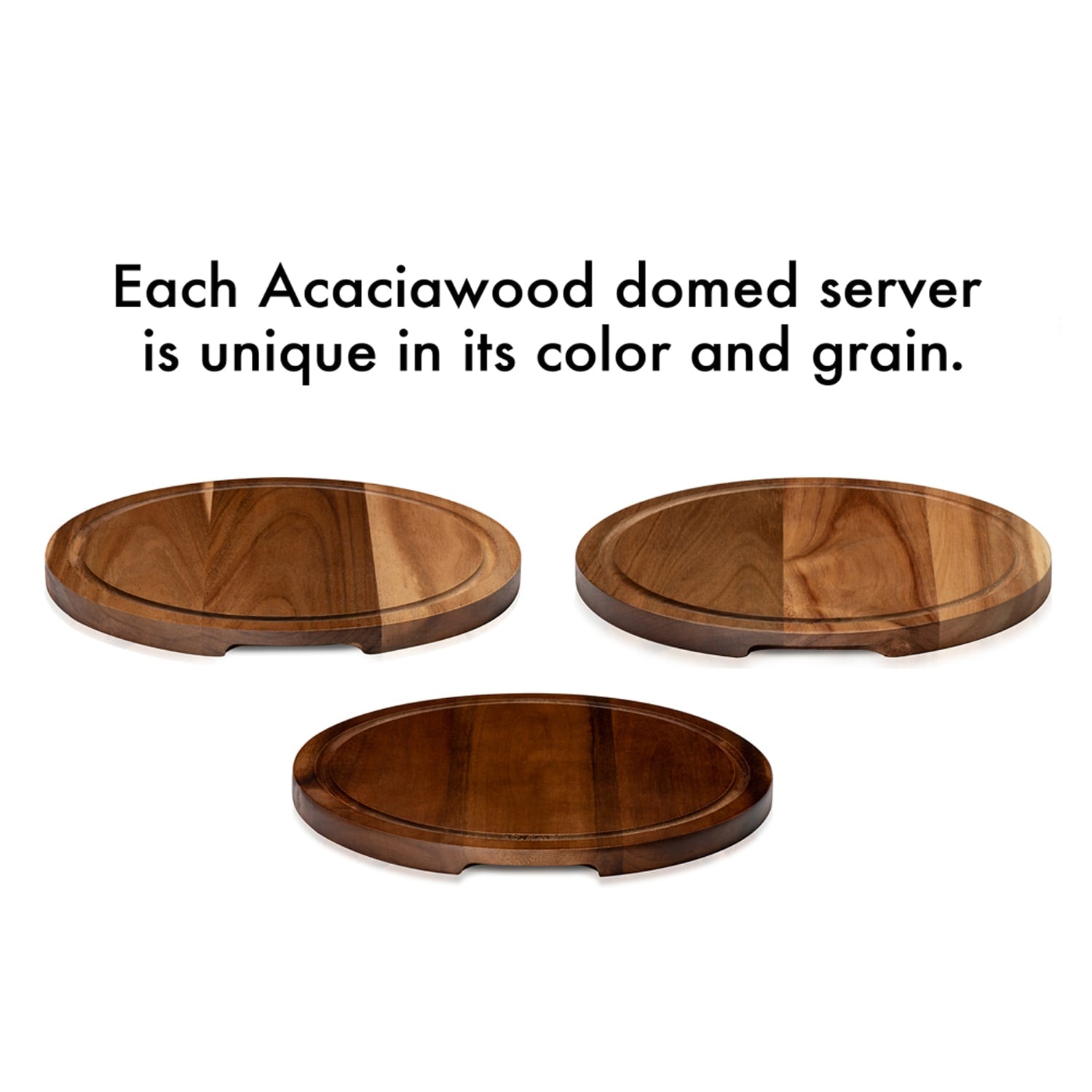 Libbey Acaciawood Flat Round Wood Server Cake Stand with Glass Dome in - Serveware photo
