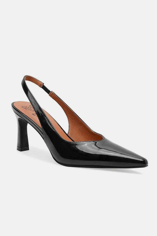 Beast Fashion Faux Leather Point Toe Slingback Pumps in - photo