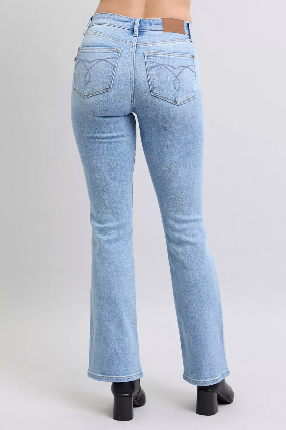 Judy Blue Mid Rise Thermal Bootcut Jeans in - photo