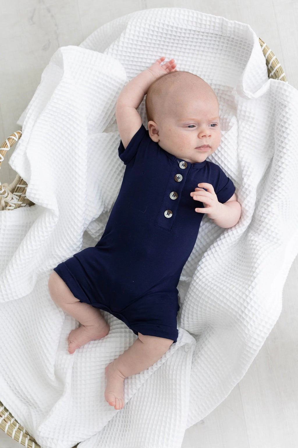 Baby Romper - Knit Romper - Infant Romper - Baby Clothes for Girls and Boys in NB - 3 mo Navy Blue - Onesies photo