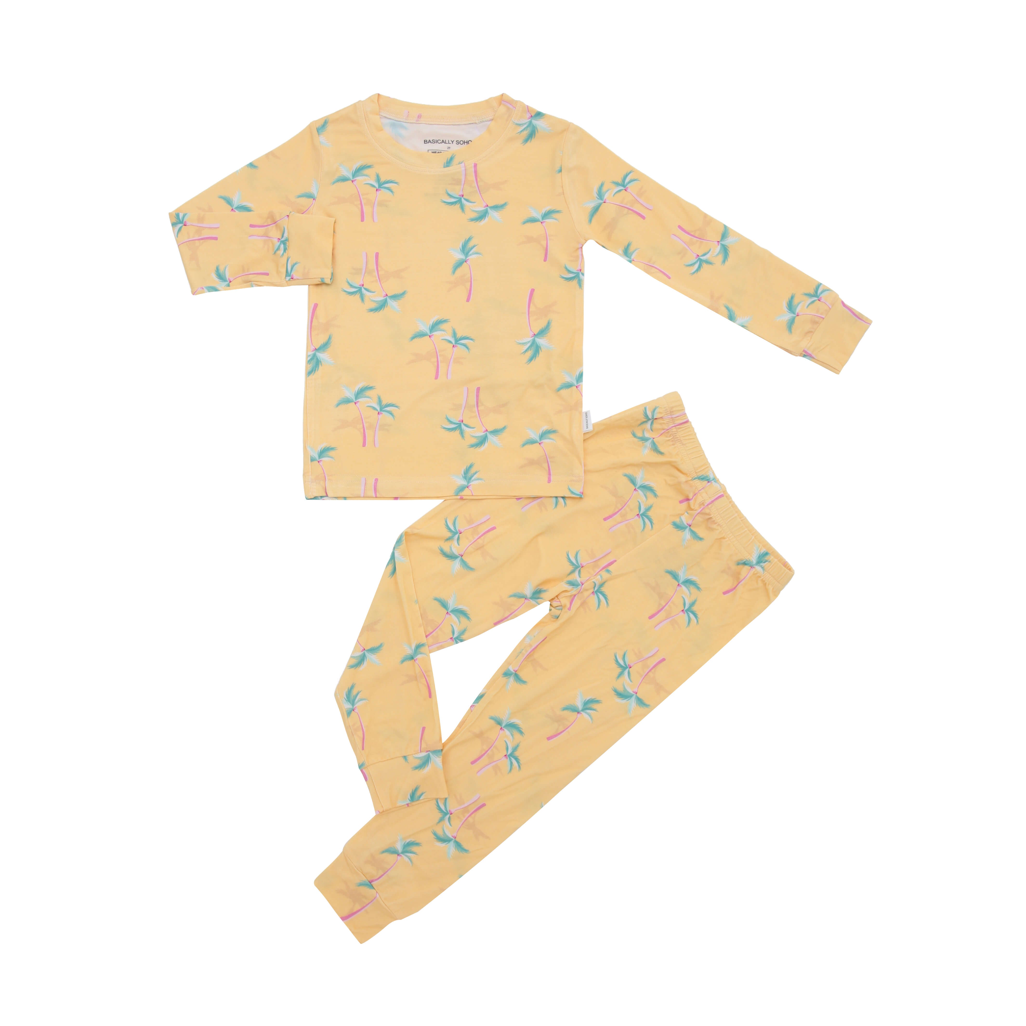 Miami Palm Tree Yellow Two-Piece Set