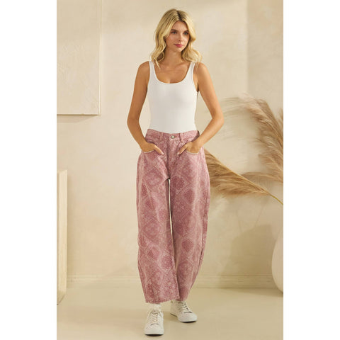 Vintage Pink Paisley Denim in - photo