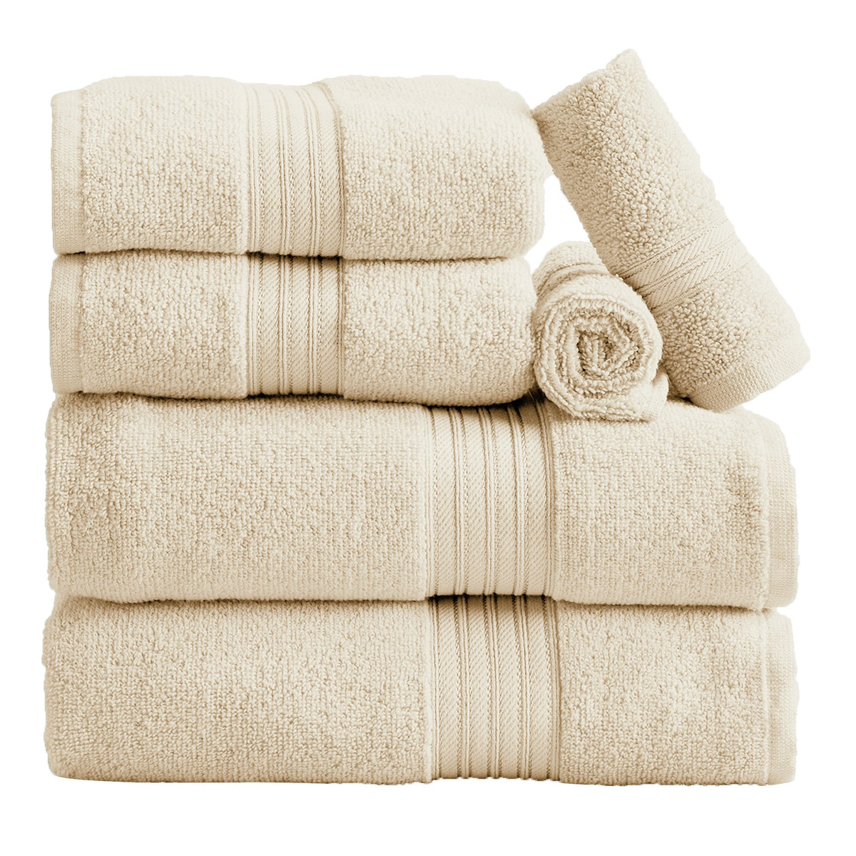 Cotton Terry Bath Towel Set - Cooper Collection in 6 Piece Set Buttermilk - photo