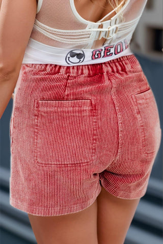 Bella Corduroy Shorts with Pockets - SwagglyLife Home & Fashion