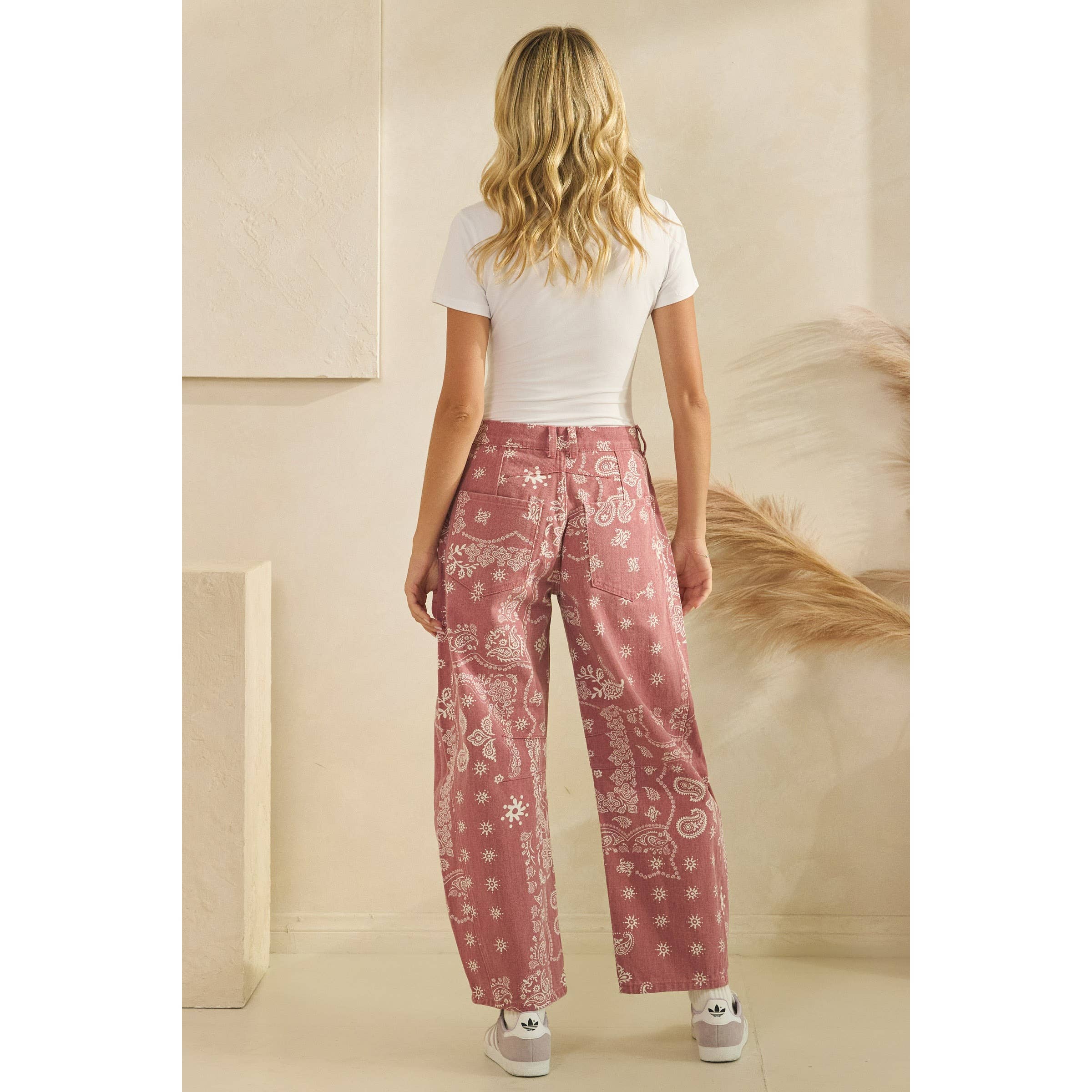 Vintage Pink Paisley Denim in - photo
