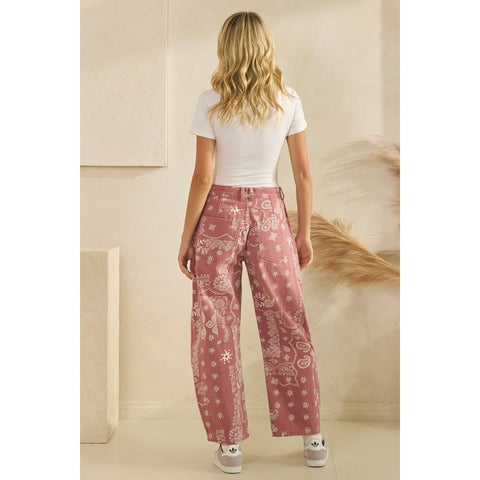 Vintage Pink Paisley Denim in - photo