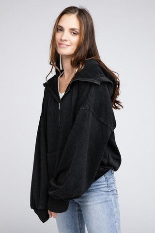 BiBi Stitch Detailed Elastic Hem Hoodie - SwagglyLife Home & Fashion