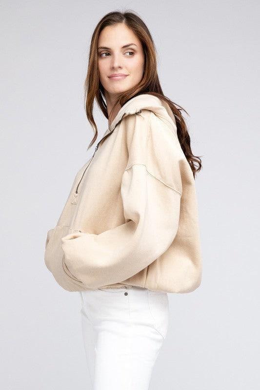 BiBi Stitch Detailed Elastic Hem Hoodie - SwagglyLife Home & Fashion