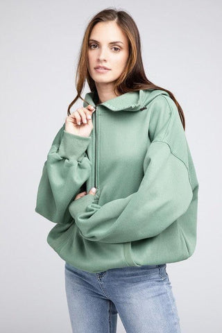 BiBi Stitch Detailed Elastic Hem Hoodie - SwagglyLife Home & Fashion