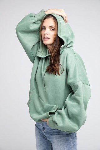 BiBi Stitch Detailed Elastic Hem Hoodie - SwagglyLife Home & Fashion