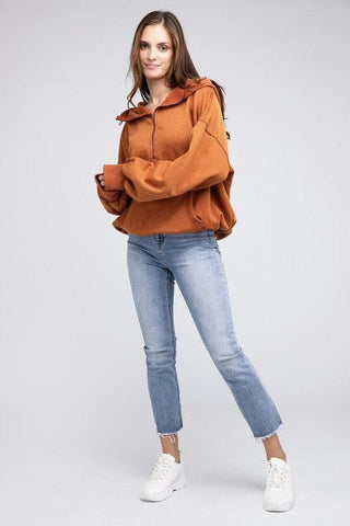 BiBi Stitch Detailed Elastic Hem Hoodie - SwagglyLife Home & Fashion