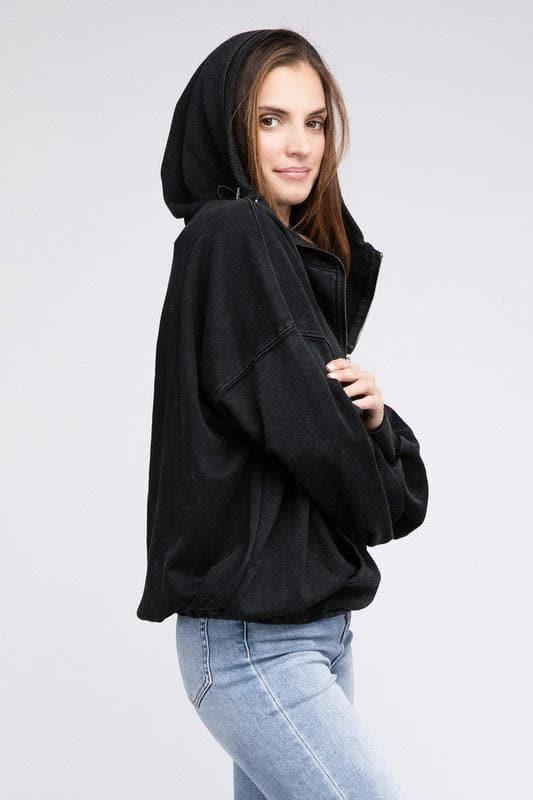 BiBi Stitch Detailed Elastic Hem Hoodie - SwagglyLife Home & Fashion
