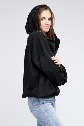 BiBi Stitch Detailed Elastic Hem Hoodie - SwagglyLife Home & Fashion