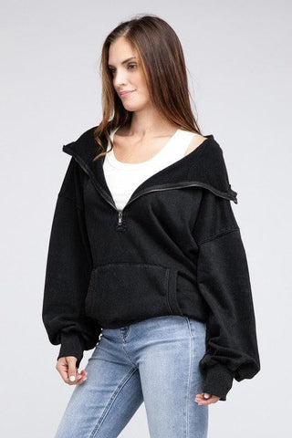 BiBi Stitch Detailed Elastic Hem Hoodie - SwagglyLife Home & Fashion
