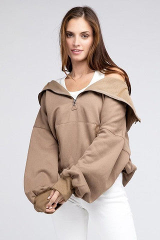 BiBi Stitch Detailed Elastic Hem Hoodie - SwagglyLife Home & Fashion