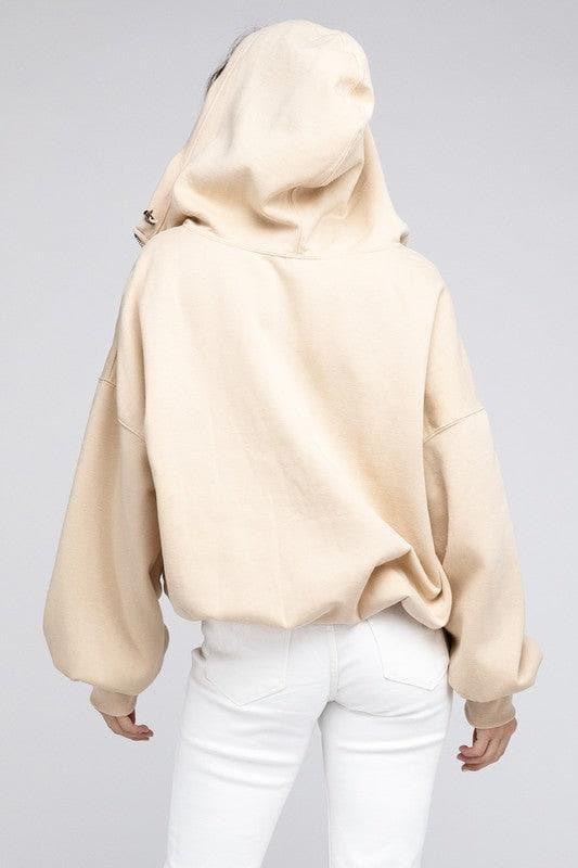 BiBi Stitch Detailed Elastic Hem Hoodie - SwagglyLife Home & Fashion