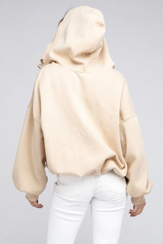 BiBi Stitch Detailed Elastic Hem Hoodie - SwagglyLife Home & Fashion