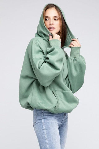 BiBi Stitch Detailed Elastic Hem Hoodie - SwagglyLife Home & Fashion