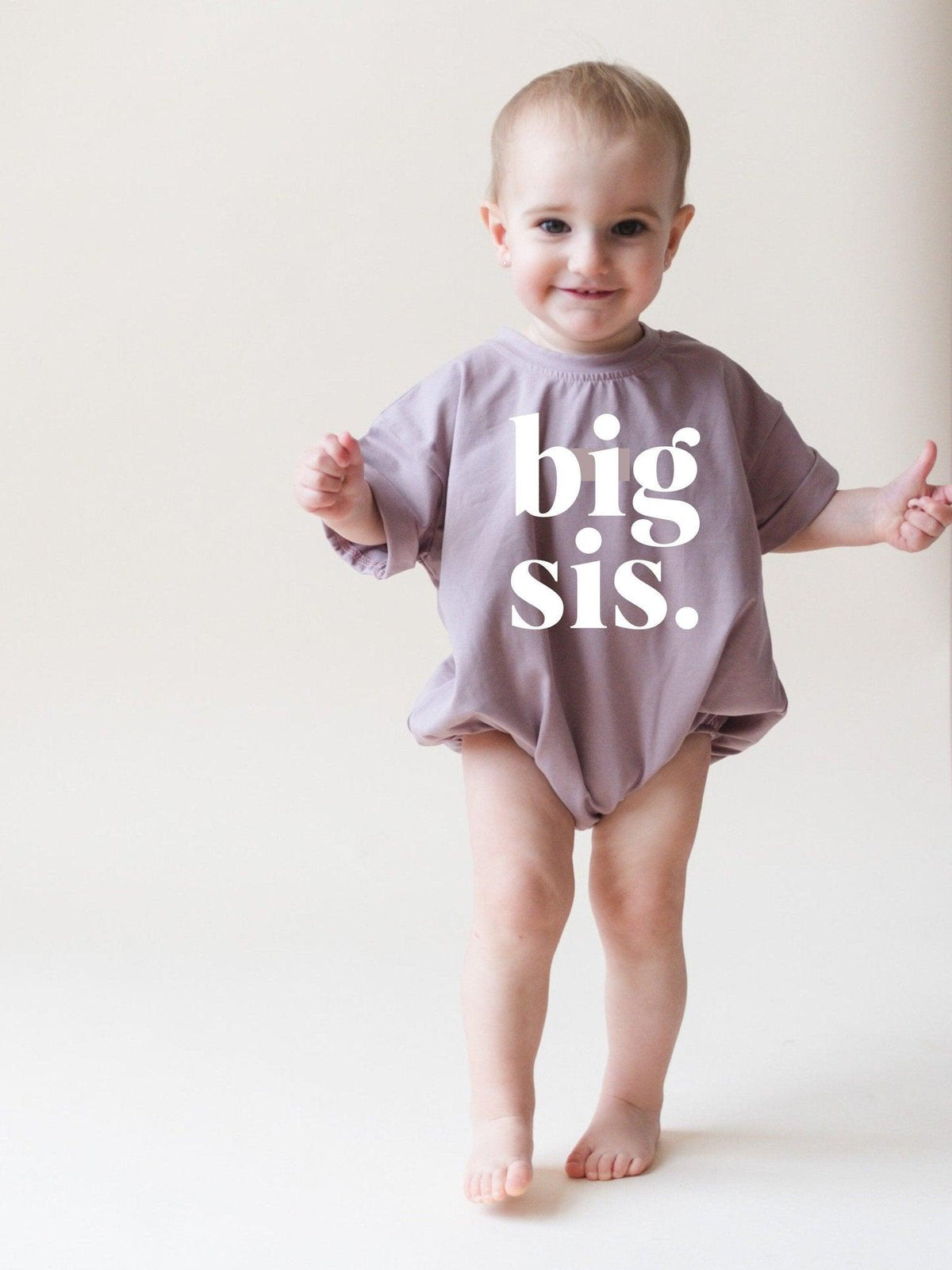 Big Sis Bubble Romper - more colors - Mauve Rolled Sleeves