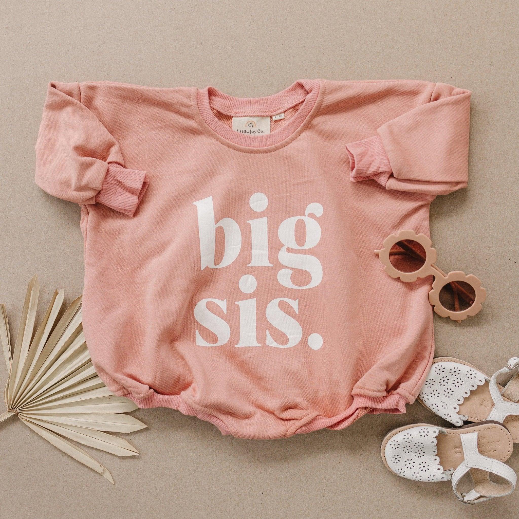 Big Sis Sweatshirt Romper - more colors in Salmon Romper - photo