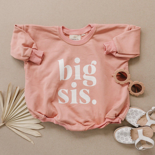 Big Sis Sweatshirt Romper - more colors in Salmon Romper - photo