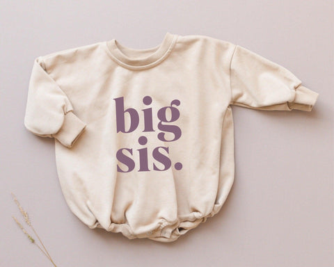 Big Sis Sweatshirt Romper - more colors in Cream Romper - photo