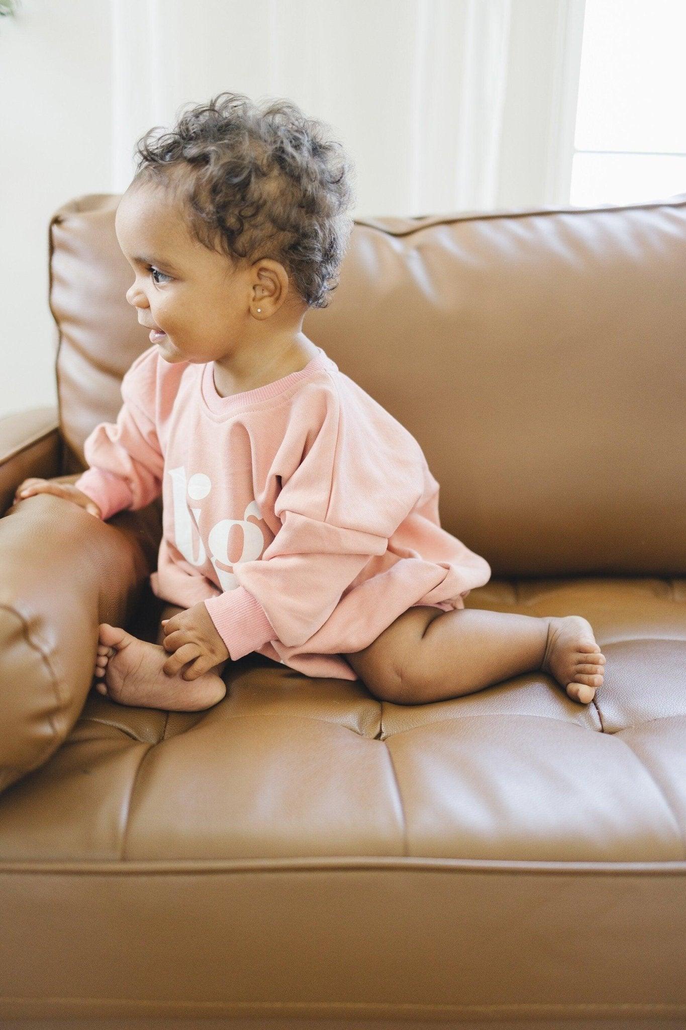 Big Sis Sweatshirt Romper - more colors in - photo