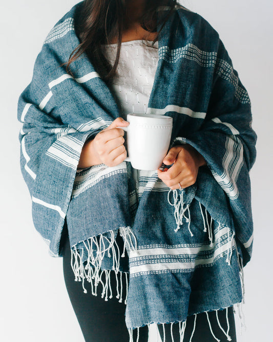 Aden Cotton Throw Blanket in - Blankets photo
