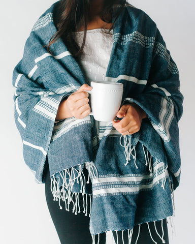 Aden Cotton Throw Blanket in - Blankets photo