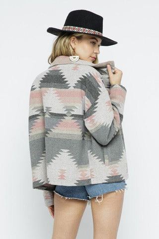 BLUE B Soft Comfy Lightweight Aztec Pattern Jacket - SwagglyLife Home & Fashion