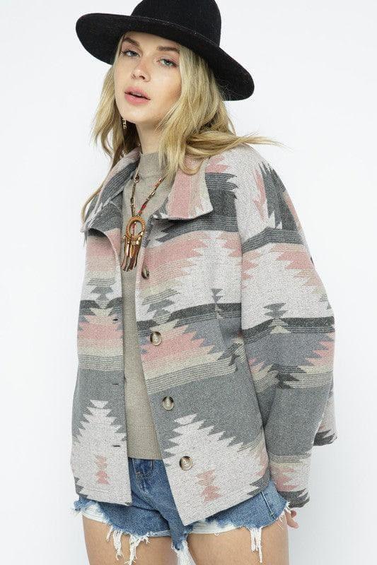 BLUE B Soft Comfy Lightweight Aztec Pattern Jacket - SwagglyLife Home & Fashion