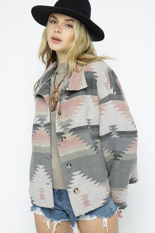 BLUE B Soft Comfy Lightweight Aztec Pattern Jacket - SwagglyLife Home & Fashion