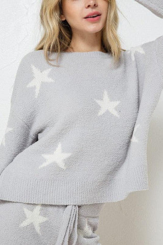 Blue B Soft Long Sleeve Star Print Top and Short Set - SwagglyLife Home & Fashion