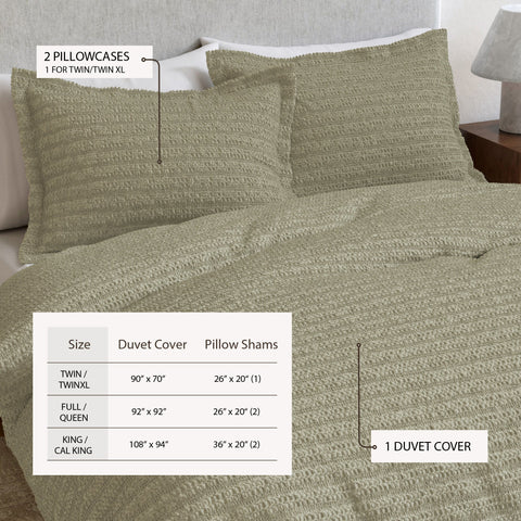 100% Cotton Honeycomb Waffle Duvet Set - Mattea Collection in - Duvet photo