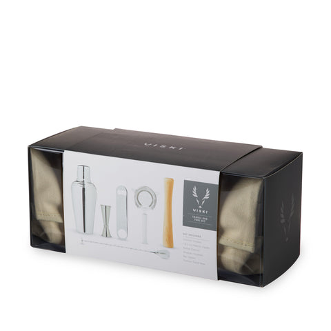Viski 7-Piece Stainless Steel Travel Barware Set