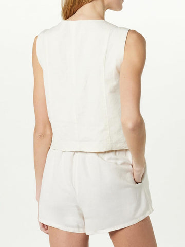 Button Up V-Neck Top and Pocketed Shorts Set - SwagglyLife Home & Fashion