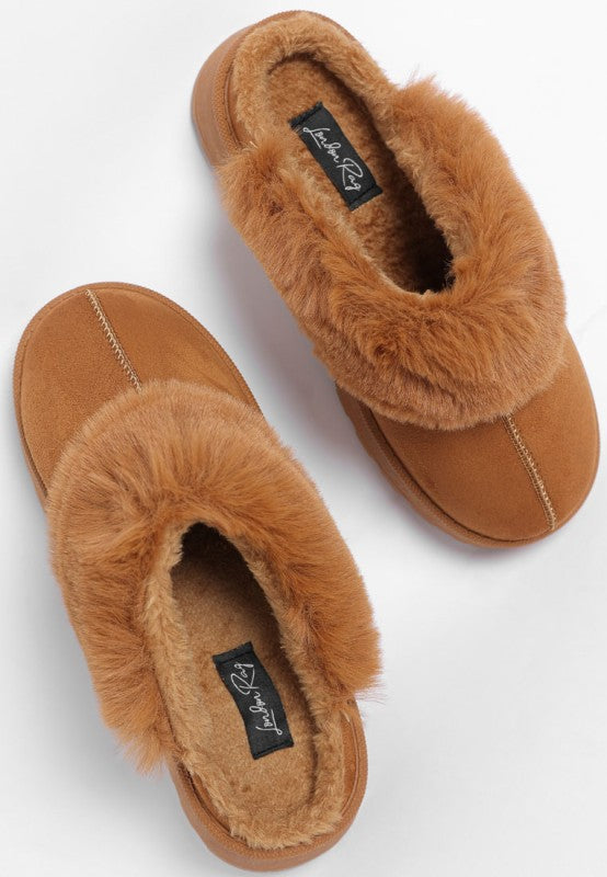 Portho Faux Fur Slip Ons in - photo