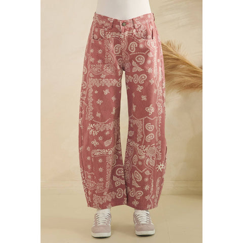 Vintage Pink Paisley Denim in - photo