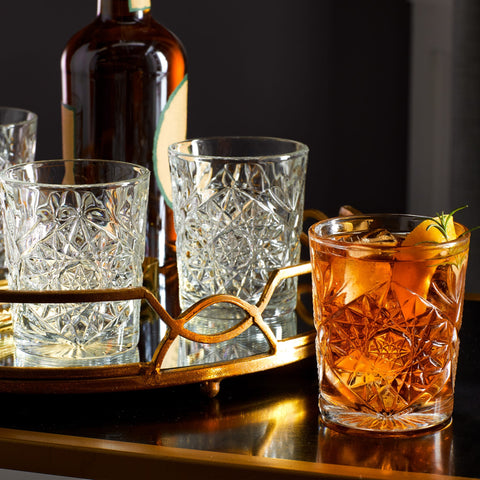 Libbey Hobstar Double Old Fashioned Glasses, 12 ounce, Clear, Set of 4 in - Cocktails and Spirits photo